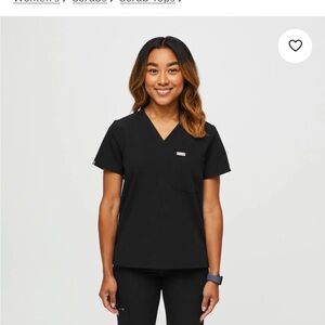 Figs Black Women's Short Sleeve Top
